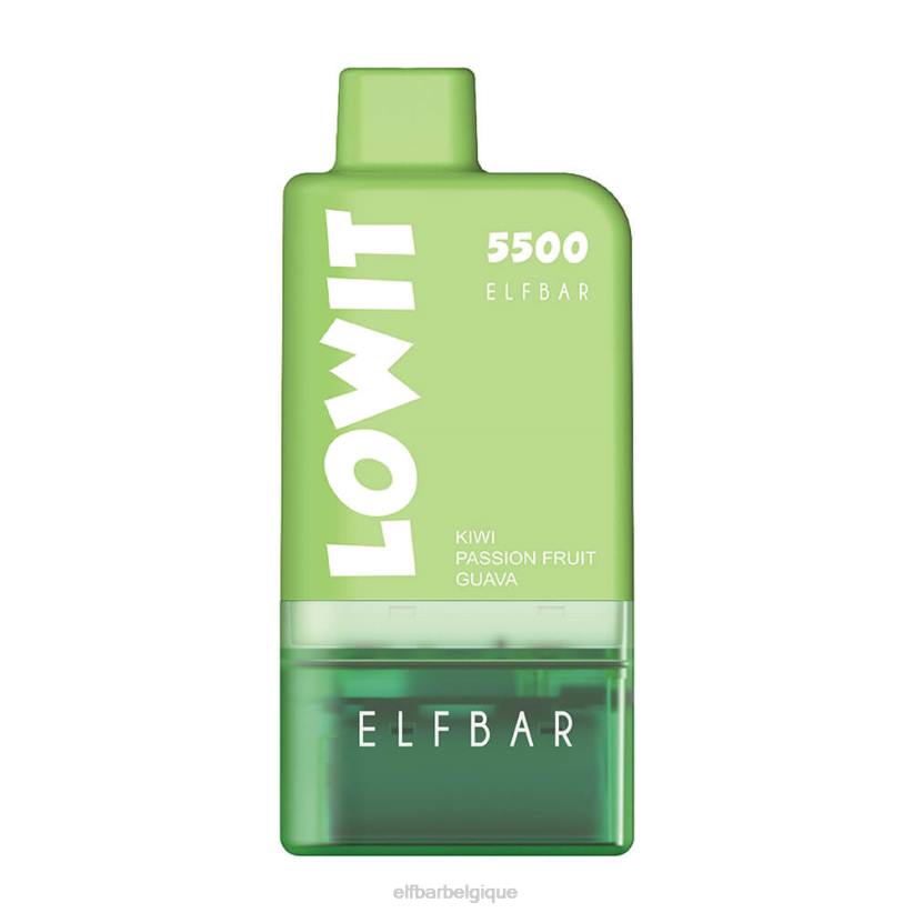 ELFBAR kit de dosettes préremplies lowit 5500 2%nic F6JP124 kiwi fruit de la passion goyave