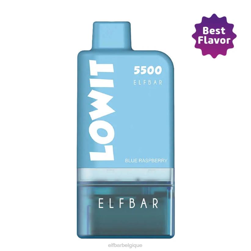 ELFBAR kit dosettes préremplies lowit 5500 2%nic framboise bleue F6JP134 framboise bleue + batterie bleue