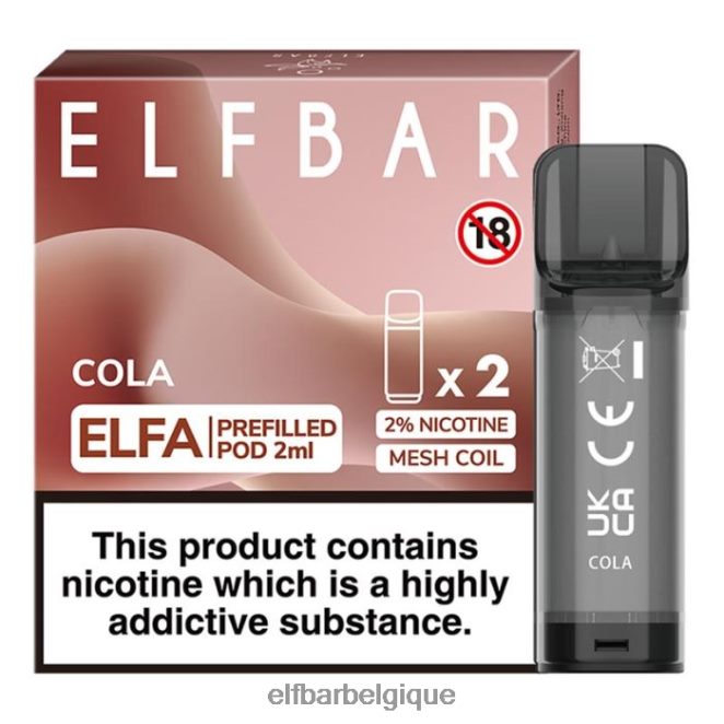 elfbar elfa dosette préremplie - 2 ml - 20 mg (paquet de 2) 02H4PX109 Cola