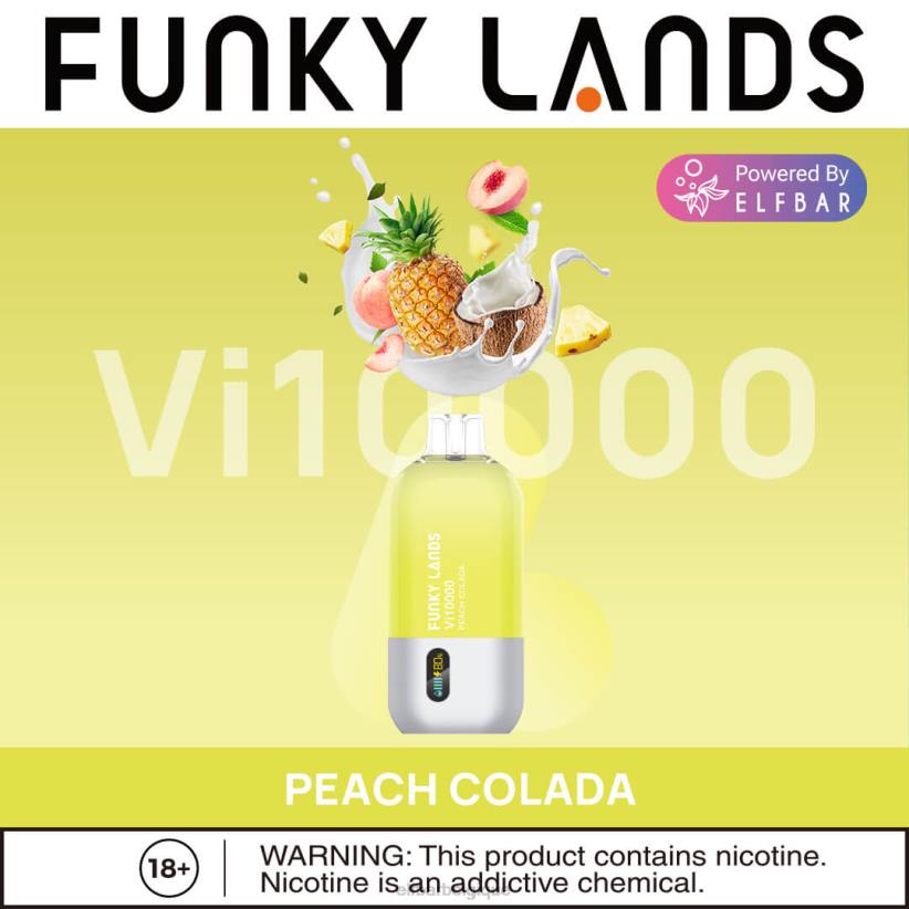 ELFBAR Funky Lands Vape jetable Vi10000 bouffées F6JP162 pêche colada