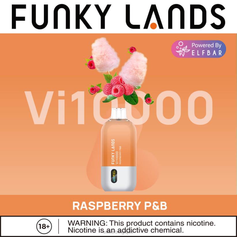 ELFBAR Funky Lands Vape jetable Vi10000 bouffées F6JP167 p&b à la framboise