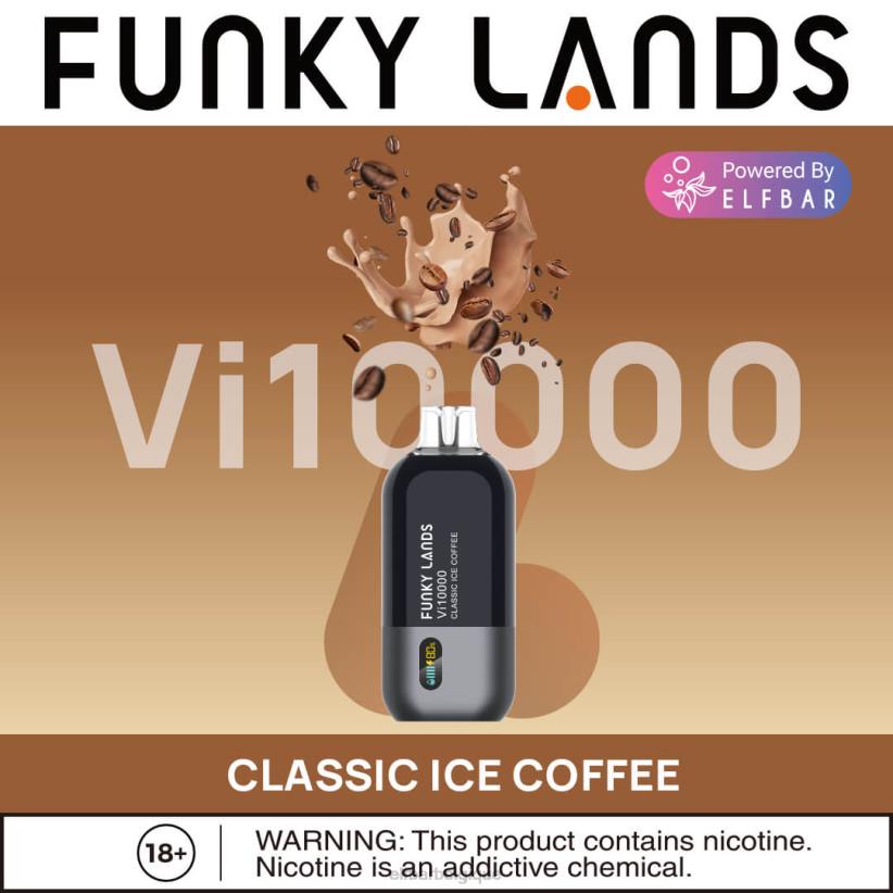 ELFBAR Funky Lands meilleure saveur vape jetable vi10000 série glacée F6JP155 café glacé classique