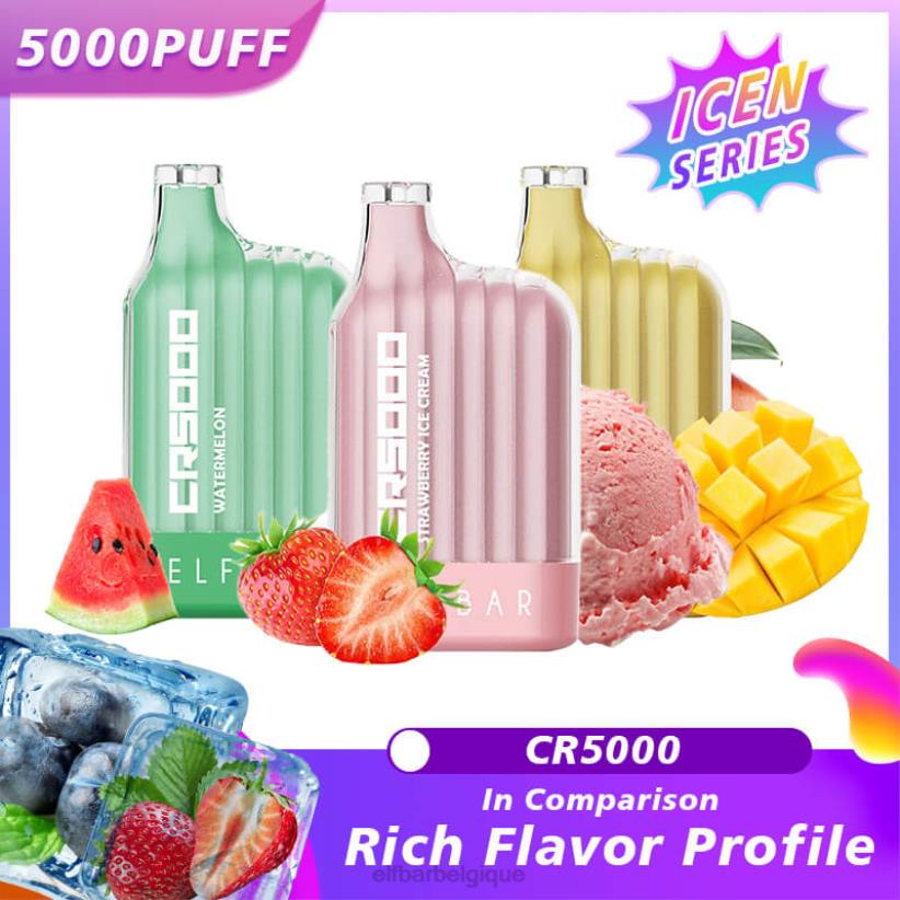 ELFBAR meilleure saveur vape jetable série cr5000 ice F6JP20 glace à la pêche